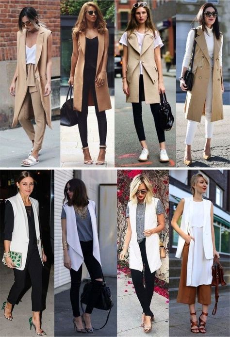 Long Vest Office Outfit, Long Vest Summer Outfit, Long Vest Outfit, Maxi Vest, Long Sleeveless Vest, Sleeveless Coat, Sleeveless Blazer, Long Vest, Vest Outfits