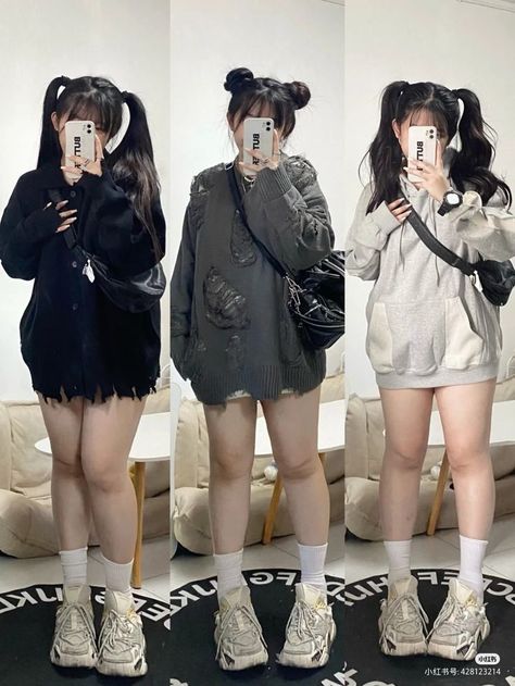 Plus Size Korean Outfits, Chubby Outfit Ideas, Plus Size Korean Fashion, Peony Aesthetic, Curvy Casual Outfits, Street Outfits, Chubby Fashion, Aesthetic Streetwear