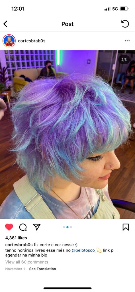 Short Vivid Colored Hair, Cool Haircolour Styles, Dyed Hair Ideas For Short Hair, Dyed Hair For Short Hair, Multicolored Hair Short, Odd Hair Colors, Hair Fashion Color Ideas, Hair Dye Inspiration Short Hair, Good Hair Color Combos