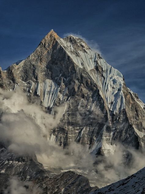 Close up at Machapuchare (Fish tail mountain, seen from ABC) Annapurna Base Camp, Nepal Travel, To The Mountains, Fish Tail, Mountain Climbing, Mountain Art, Throne Of Glass, Sketchbook Art Inspiration, Beautiful World