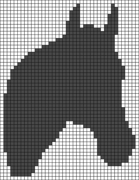 Horse Pixel Pattern, Horse Afghan Crochet Pattern, Mosaic Crochet Horse Pattern, Horse Knitting Chart, Alpha Patterns Horse, Head Silhouette, Horse Pony, Alpha Pattern, Alpha Patterns