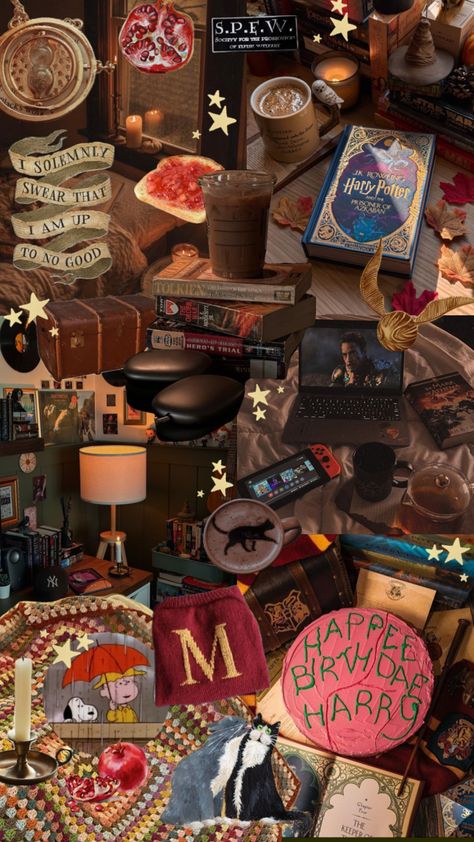 My aesthetic 😅 #aesthetic #geezatrix #harrypotter #gryffindor #cozy #autumn #fall #halloween Harry Potter Fall, Harry Potter Stickers, Gryffindor Aesthetic, Teddy Bear Wallpaper, Rowling Harry Potter, Harry Potter Style, Fall Mood Board, My Aesthetic, Harry Potter Gryffindor