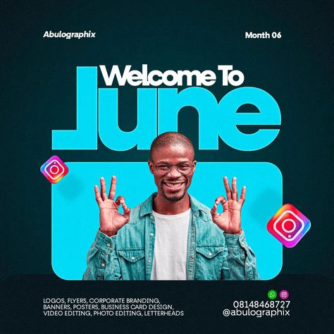 Happy New Month! Welcome to the last month of the first phase of the year❤️ How has it been so far ❤️?? Hope y'all are still hanging on? Want to see more posts like this?? Follow @abulographix Follow @abulographix #explorepage✨ #design #designer #graphicdesigner #miunifygdc #designagency #newmonth #graphicdesigndaily #designinspired #logistics #designofinstagram #designofthday #graphicdesignerlife #designeveryday #graphicdesigncommunity #freelancedesigner #socialmediadesign #socialmedia... Welcome Post, Happy New Month, Graphic Design Flyer, New Years Poster, Photoshop Tutorial Design, Flyer And Poster Design, New Year Designs, Graphic Wallpaper, Social Media Page Design