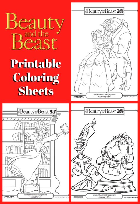 Grab these free printable Beauty and the Beast coloring sheets featuring your favorite characters! You'll find coloring pages with Belle in the library, Belle an the Beast dancing, Mrs. Potts and Chip, Cogsworth and Lumiere and more!    #printables #coloringpages #Disney #beautyandthebeast Beauty And The Beast Games, Cogsworth And Lumiere, Beauty And The Beast Coloring, Mrs Potts And Chip, Novel Activities, Beauty And The Beast Art, Towel Folding, Beauty And The Beast Theme, Mrs Potts