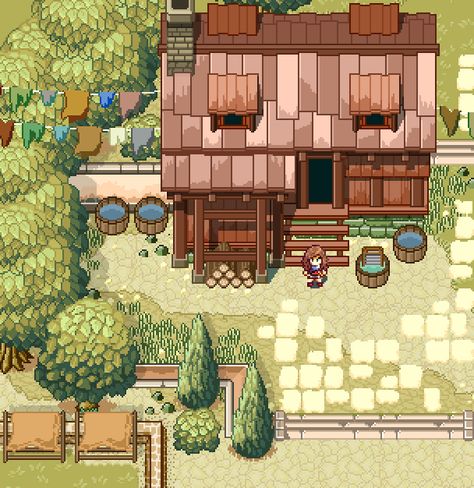 Pixel Art House, Rust Game, Pixel Art Landscape, Game Graphics, Piskel Art, Pixel Art Background, Pixel Art Tutorial, Arte 8 Bits, 2d Game Art