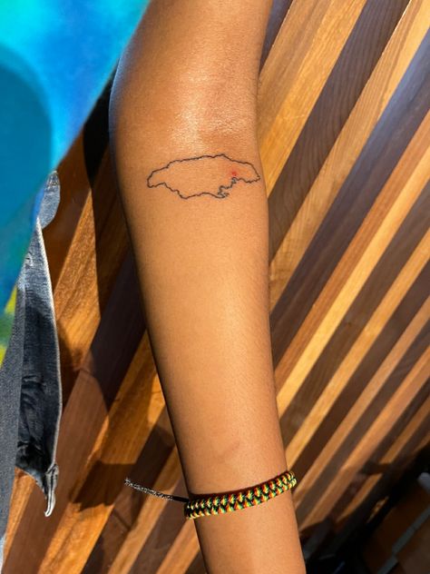 Jamaica outline tattoo 876 Jamaica Tattoo, Jamaican Island Tattoo, Jamaican Tattoos Ideas, Jamaican Tattoos Ideas For Women, Caribbean Inspired Tattoos, Jamaica Map Tattoo, Country Outline Tattoo, Jamaica Island Tattoo, Made In Jamaica Tattoo