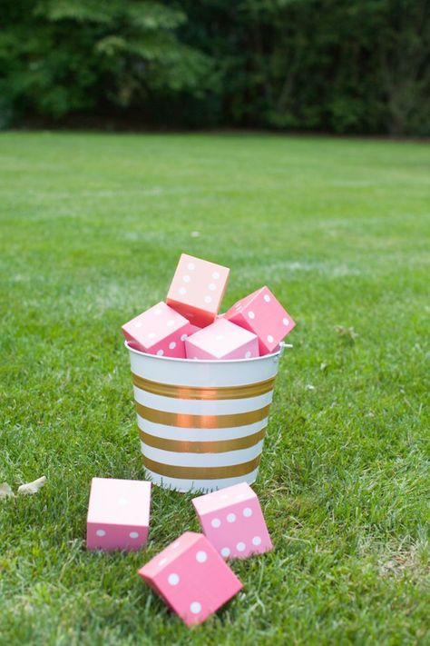 Get out + play with these fun bachelorette yard yahtzee game! Yard Yahtzee, Fun Easter Games, Reception Games, Diy Yard Games, Wedding Reception Games, Diy Lawn, Easter Games, Bachelorette Games, Bachelorette Party Games