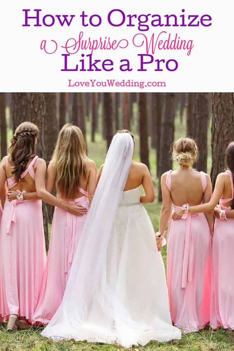 Are you planning a surprise wedding and want to know how to properly organize it? Check out this guide to get tips for a smooth wedding! How To Plan A Surprise Wedding, Planning A Surprise Wedding, Surprise Wedding Ideas, Lesbian Engagement Pictures, Lesbian Wedding Outfits, Small Simple Wedding, Lesbian Wedding Rings, Surprise Wedding, Lgbt Wedding