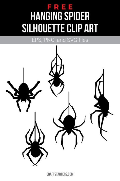 Spider Sillouhette, Hanging Spider Drawing, Spider Hanging From Web Drawing, Spider Svg Free, Spider Png, Spider Silhouette, Spider Web Drawing, Hanging Spider, Spider Svg