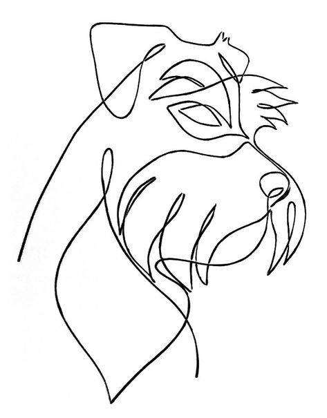 Schnauzer Line Tattoo, Schnauzer Line Drawing, Schnauzer Line Art, Schnauzer Outline, Schnauzer Tattoo, Dog Line Drawing, Schnauzer Art, Dog Line Art, Silhouette Tattoos