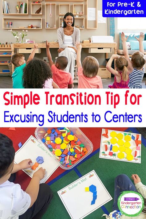 Try this simple classroom transition tip for excusing students to centers and I promise you will not be disappointed! Center Transitions Ideas, Classroom Transition Ideas, Classroom Transitions, Prek Centers, Kindergarten Classroom Organization, Preschool Transitions, Kindergarten Center, Simple Classroom, Positive Classroom Management