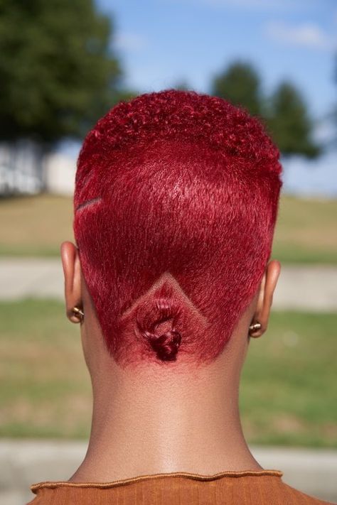 Step The Barber, Barber Photo, Red Hair Cuts, Black Hair Magazine, Short Natural Haircuts, Short Shaved Hairstyles, Shaved Hair Designs, Short Red Hair, Tapered Natural Hair