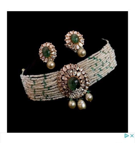 Kalung Choker, Indian Jewelry Earrings, Choker Necklace Designs, Choker Designs, Jewelry Set Design, Pearl Necklace Designs, Beaded Necklace Designs, Bridal Accessories Jewelry, Indian Jewellery Design Earrings