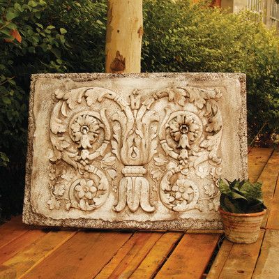 OrlandiStatuary Tanzarian Plaque Wall Decor Iron Pergola, Scroll Wall Art, Ancient Scroll, Garden Plaques, Retractable Canopy, Backyard Renovations, Outdoor Wall Art, Garden Wall Decor, Pergola Shade