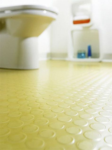 Interlocking rubber floor tiles come in tons of fun colors!!! Small Bathroom Layout Floor Plans, Cork Bathroom, Rubber Flooring Bathroom, Small Bathroom Tile Ideas, Restroom Remodel, Rubber Floor Tiles, Yellow Floor, Small Bathroom Tiles, Small Bathroom Layout