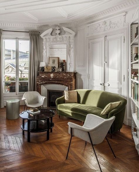 Old Parisian Apartment, Apartment Aesthetic Living Room, Luis Laplace, Parisian Apartment Aesthetic, Old Money Interior, Modern Parisian Apartment, Parisian Apartment Decor, Modern Parisian, Quotes Celebrities