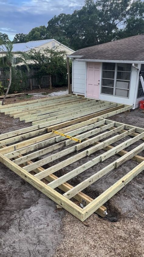 How To Install a Composite Deck – DIY How To Build A Ground Level Deck, Deck Platform Ground Level, Ground Level Composite Deck, Blushing Bungalow, Replacing Deck Boards With Composite, How To Install Composite Decking, Deck Diy, Backyard Transformation, Yard Deck