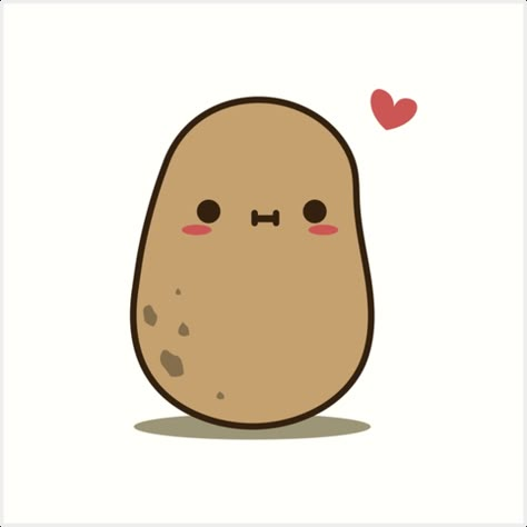 Potato Funny, Kawaii Potato, Cute Potato, Little Drawings, A Potato, Cute Easy Drawings, Cute Little Drawings, Cute Doodles, Cute Stuff