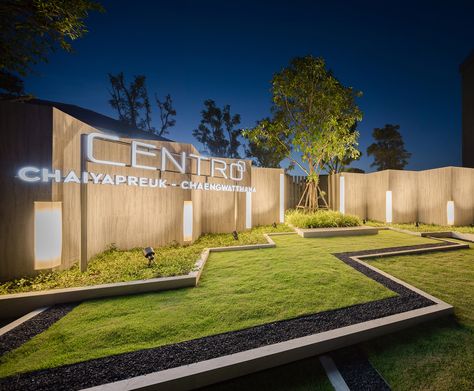 studio jedt - CENTRO CHAIYAPHRUEK-CHAENGWATTANA Monument Signage, Entrance Signage, Wall Relief, Gate Way, Wall Signage, Urban Landscape Design, Entrance Gates Design, Exterior Signage, Waterfall Features