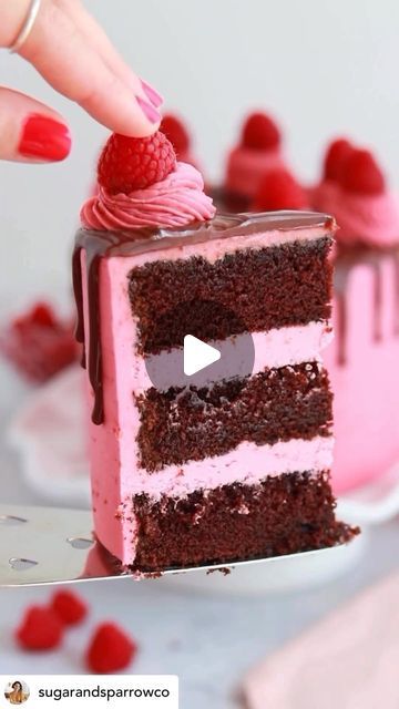 Sweet Kitchen Cooking on Instagram: "This Raspberry Chocolate Cake combines sweet and tart raspberry with intense chocolate in the sponges and ganache for the perfect combination of flavors in every bite!❤️ Not only does it taste delicious, but that buttercream color, made with freeze dried raspberries, is just gorgeous looking!🍫
Recipe @sugarandsparrowco bio link

Follow:
@sweetkitchencooking
@sweetkitchencooking
@sweetkitchencooking

#raspberrycake #strawberrycake #cooking #baking #cake #cupcake #cakerecipe #frosting #doublechocolate #dessert #food #chocolate #sweettooth #brownie #layercake #recipe #chocolatecoveredstrawberries #eastercake #sweets #chocolatelovers #bakinginspo #fudgebrownie #chocolatecake #foodphotography #buttercream #chocoholic #chocolatestrawberries #chocolatechipcoo Raspberry Chocolate Cake, Buttercream Color, Tart Raspberry, Sweet Kitchen, Chocolate Raspberry Cake, Raspberry Chocolate, Freeze Dried Raspberries, Dried Raspberries, Food Chocolate