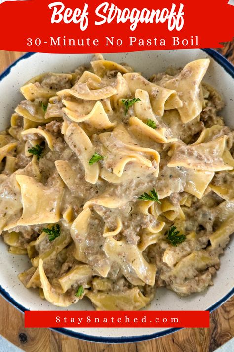 Whip up a mouthwatering classic meal with this easy Beef and Noodles recipe! This dish is made with ground beef, a creamy savory sauce, and perfectly cooked noodles you save time cooking with our no boil pasta method. This comforting dish is perfect for weeknight dinners. Quick to make and packed with flavor, it's sure to become a family favorite. Easy Beef And Noodles, Easy Beef And Noodles Recipe, No Boil Pasta, Beef And Noodles Recipe, Beef Casseroles, Skillet Recipes, Louisiana Recipes, Weeknight Dinner Recipes Easy, Dinner With Ground Beef