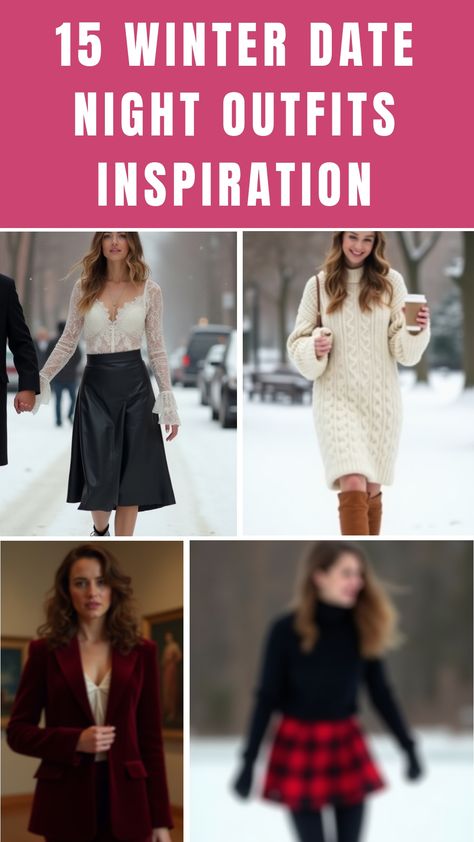 15 Winter Date Night Outfits Inspiration Winter Dinner Date Outfit, Casual Winter Date Night Outfit, Winter Date Night Outfit, Church Outfit Winter, Cozy Brunch, Winter Date Outfits, Winter Date Night, Winter Date Night Outfits, Date Night Outfit Ideas