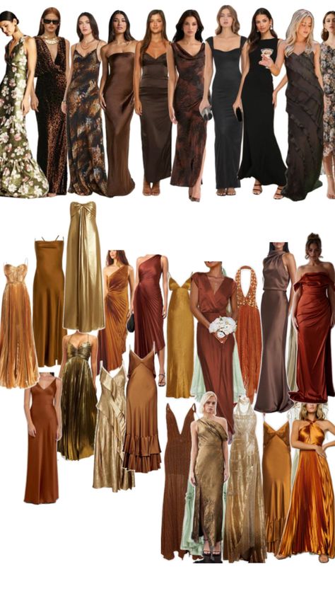 Deep Autumn Palette, Deep Autumn Color Palette, Street Style Outfits Casual, Fall Bridesmaids, Fall Bridesmaid Dresses, Deep Autumn, Fall Wedding Guest Dress, Guest Attire, Bridesmaid Dress Colors