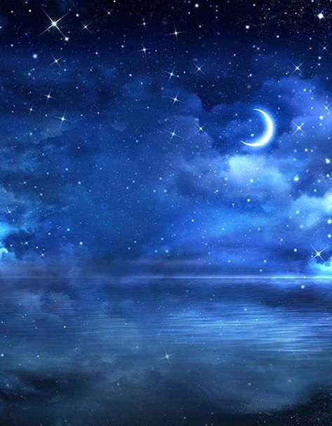 Moonlight Night Blue Sky Shining Stars Photography Backdrops | Etsy Baby Shower Photo Booth Props, Stars Photography, Photo Bleu, Night Sky Moon, Beautiful Night Sky, Baby Shower Photo Booth, Night Sky Painting, Night Sky Photography, Star Photography