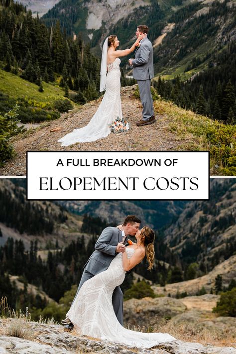 How much does an elopement cost? We break down all the things you might want to spend money on for your elopement and share multiple realistic budgets. Outdoor Elopement Ideas, Elopement Ideas Texas, Boho Elopement Photography, Elopement Set Up Ideas, Eloping Wedding Ideas, Us Elopement Destinations, Tennessee Elopement Destinations, Elope In The Mountains, Usa Elopement Destinations