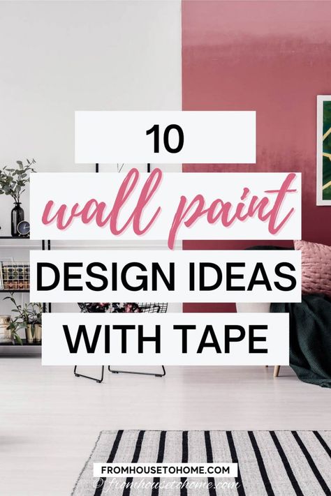 Wall Paint Design Ideas With Tape (10+ DIY Painting Projects) | DIY Decorating Ideas Diy Wall Paint, Easy Wall Painting, Paint Design Ideas, Painted Feature Wall, Wall Painting Ideas Creative, Geometric Wall Paint, Wall Paint Patterns, Art Macramé, Wall Murals Diy