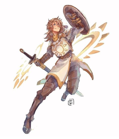 Light Armour Reference, Magic Warrior Art, Sun Cleric Dnd, Dnd Trans Character, Cleric Poses Reference, How To Draw Armor Female, Shield Poses Drawing, Pose With Shield, Female Gladiator Character Design