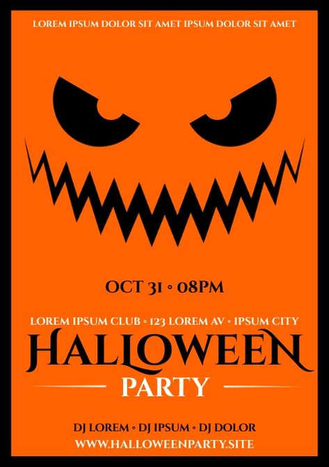 HALLOWEEN PARTY POSTER Halloween Concert Poster, Halloween Advertising, Halloween Poster Design, Halloween Party Poster, Halloween Club, Job Inspiration, Halloween Layout, Modern Halloween, Halloween Banner