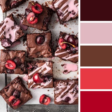 Cherry Brownies, Food Inspired, Color Pallets, Color Palettes, Color Inspiration, Adult Coloring, Brownies, Color Palette, Cherry