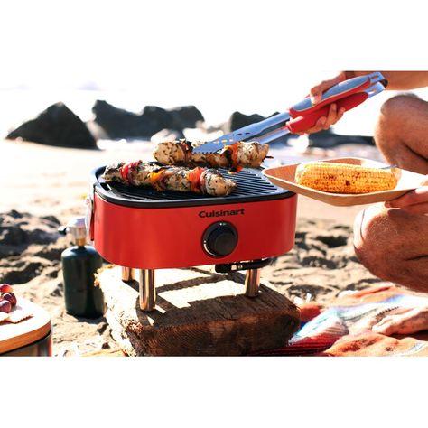 Cuisinart Cuisinart Venture 1-Burner Propane Grill | Wayfair Single Burner, Propane Grill, Propane Gas Grill, Cast Iron Grill, Food Contest, Grill Grates, Cast Iron Cooking, On A Boat, Propane Tank