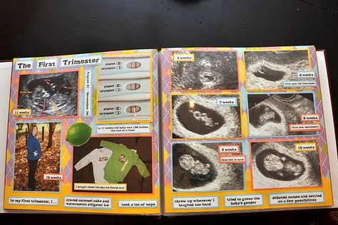 First trimester page in my scrapbook | Flickr - Photo Sharing! First Trimester Pregnancy, Baby Boy Scrapbook Layouts, Baby Pizza, Pregnancy Scrapbook, Boy Scrapbook Layouts, My Scrapbook, Baby Boy Scrapbook, Gift From Heaven, Baby Journal