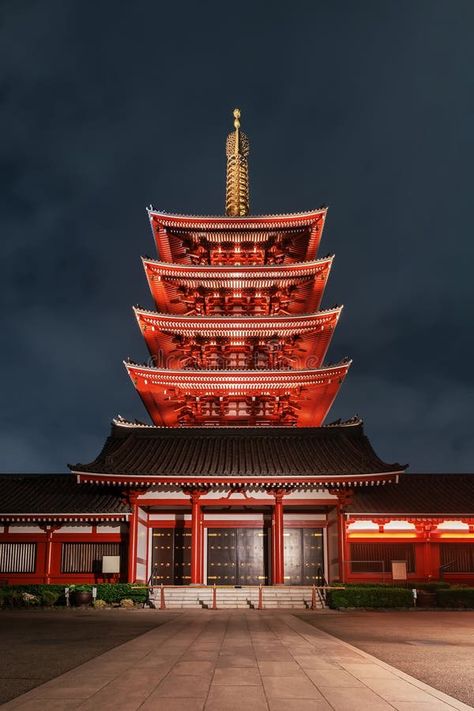 Night scenery of Historical landmark The Senso-Ji Temple in Asakusa, Tokyo, Japan royalty free stock photos Senso-ji Temple Tokyo, Japan Historical Places, Sensoji Temple Tokyo, Japan Famous Places, Senso Ji Temple, Asakusa Temple, Tokyo Temple, Asakusa Tokyo, Sensoji Temple