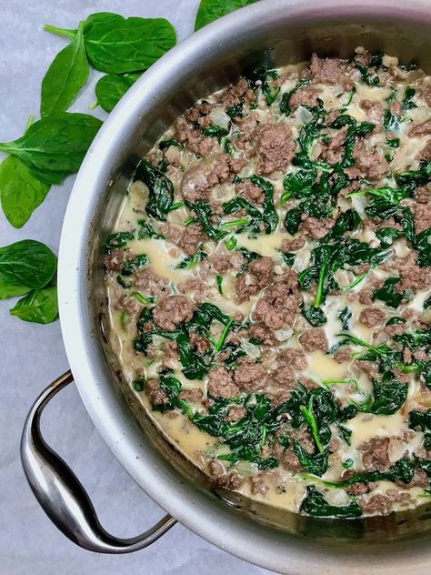 Beef And Spinach Recipes, Ground Beef And Spinach Recipes, Beef Spinach Recipe, Spinach Indian Recipes, Ground Beef Spinach, Ground Beef And Spinach, Fresh Spinach Recipes, Baby Spinach Recipes, Spinach Recipes Healthy