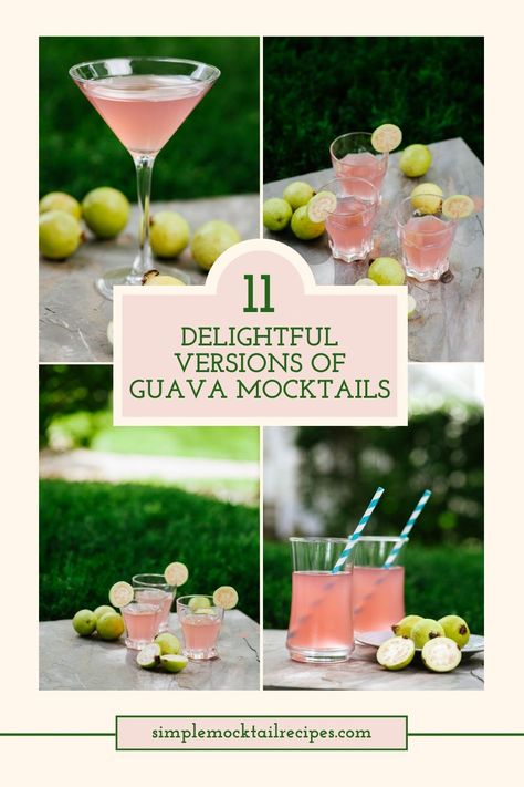 Bursting with tropical sweetness and a hint of tartness, these 11 versions of guava mocktails are the perfect drinks to elevate your mocktail game. Mocktails with guava are something you can consider as healthy drinks. Craft the best guava mocktail recipe now! Guava Mocktail Recipe, Guava Mocktail, Mocktail Drinks, Easy Mocktail Recipes, Guava Juice, Easy Drinks, Mocktail Recipe, Vegan Paleo, Non Alcoholic