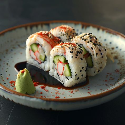 California Roll Cook Sushi Rice, Sushi California Roll, Sushi Crab, California Roll Recipes, Cucumber Sushi Rolls, Crab Avocado, Avocado And Cucumber, Crab Sushi, California Roll Sushi