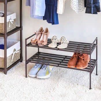 Shoe Rack Models, 3 Tier Shoe Rack, Free Standing Closet, Slatted Shelves, Stackable Shoe Rack, Door Shoe Organizer, Shoe Storage Rack, Closet Rod, Bag Organizer