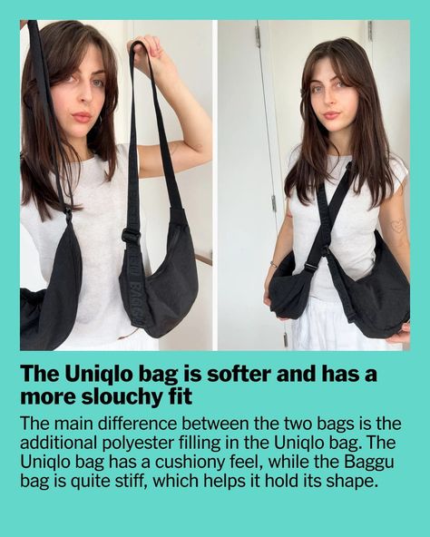 The Baggu Small Nylon Crescent Bag has become yet another sought-after way to fashionably schlep from one place to the next. But Baggu isn’t the only brand playing in this category. The Uniqlo Round Mini Shoulder Bag has earned a following in its own right and looks starkly similar for half the price. We’re not the only ones who think so, either; there’s a whole Reddit thread on this very comparison. @hannah.frye put both bags to the test over the past two weeks, and is here to answer the ... Baggu Bags, Crescent Bag, Uniqlo Bags, Mini Shoulder Bag, One And Only, Uniqlo, Crescent, Hold On, The Past