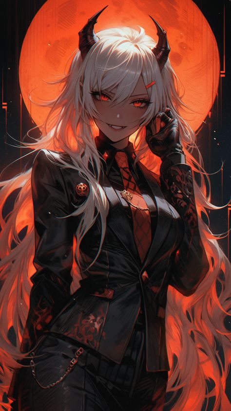 Demon Suit, Demon Woman, Gothic Fantasy Art, Anime Halloween, 다크 판타지, Demon Art, 영감을 주는 캐릭터, Beautiful Fantasy Art, Dark Anime