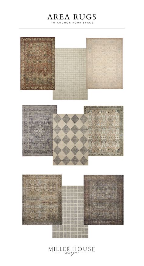 Looking for a way to make your space feel complete? Check out my picks for area rugs that will do just that! Open Concept Multiple Rugs, Entry Way Area Rugs, Area Rugs Dinning Room, Different Area Rugs In Same Room, Mix Rugs In Same Room, Multiple Area Rugs In Open Floor Plan, How To Coordinate Area Rugs, Living Room Rug Sizes, Rug And Curtain Combinations