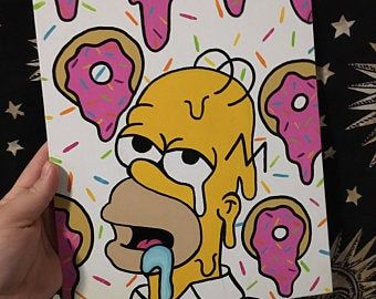 Backwood Painting, Painted Ceiling Tiles, Cartoon Art Drawing, Door Painting, Black Canvas Paintings, Tools Drawing, Color Drawing Art, Paint Inspo, Hippie Painting