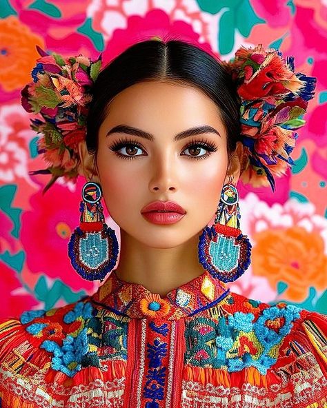 Mexican Inspiration, Pre Raphaelites, Art Models, Mexican Traditions, Women Portrait, Mexican Fashion, Art Photography Portrait, Mexican Outfit, Bangs With Medium Hair