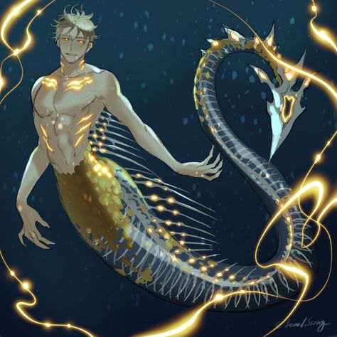 Humanoid Mythical Creatures, Male Mermaid, Mermaid Man, Arte Monster High, Mermaid Drawings, Mermaids And Mermen, Alien Concept Art, Fantasy Creatures Art, Mythical Creatures Art