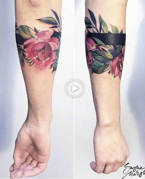 Aggrogoth Tattoo, Lotusblume Tattoo, Forearm Flower Tattoo, Cuff Tattoo, Forearm Band Tattoos, Small Forearm Tattoos, Yakuza Tattoo, Forearm Tattoo Women, Arm Band Tattoo