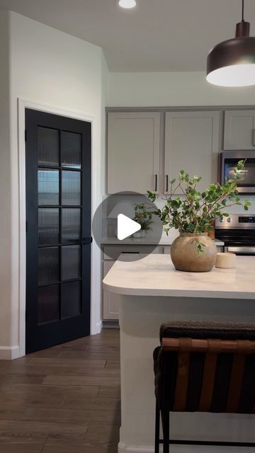 Black Oantry Door, Update Pantry Door, Walk In Pantry Door, Black Pantry Door, Modern Pantry Door, Kitchen Pantry Door, Working Pantry, Black French Doors, Pantry Door Ideas