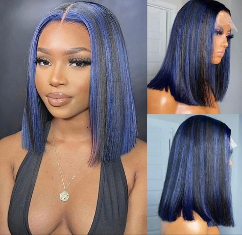 Highlight Blue Bob Wig Lace Front Human Hair Short Ombre Blue 13x4 Lace Frontal Bleached Knots Bob Wigs Pre Plucked With Hairline Colored 12 Inch 150% Density Bob for Women
Highlight Blue Bob Wig Lace Front Human Hair Short Ombre Blue 13x4 Lace Frontal Bleached Knots Bob Wigs Pre Plucked With Hairline Colored 12 Inch 150% Density Bob for Women Colored Bob, Purple Bob, Colored Bobs, Lace Frontal Bob, Short Ombre, Medium Length Bobs, Blue Bob, Short Straight Bob, Blue Ombre