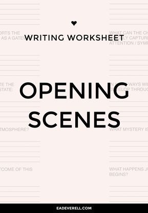 WRITING OPENING SCENES - Sometimes it’s difficult to decide where to begin telling a story, and “begin at the beginning” isn’t always the best advice. Click here to download this writing worksheet (PDF) The beginning of your story need not take place in your opening scene! The opening scene can be used to… Capture the reader’s attention with an… Scene Writing Prompts, Scene Writing, Writing Organization, Opening Scene, Telling A Story, Writing Prompts For Kids, Writing Things, Picture Writing Prompts, Writers Notebook